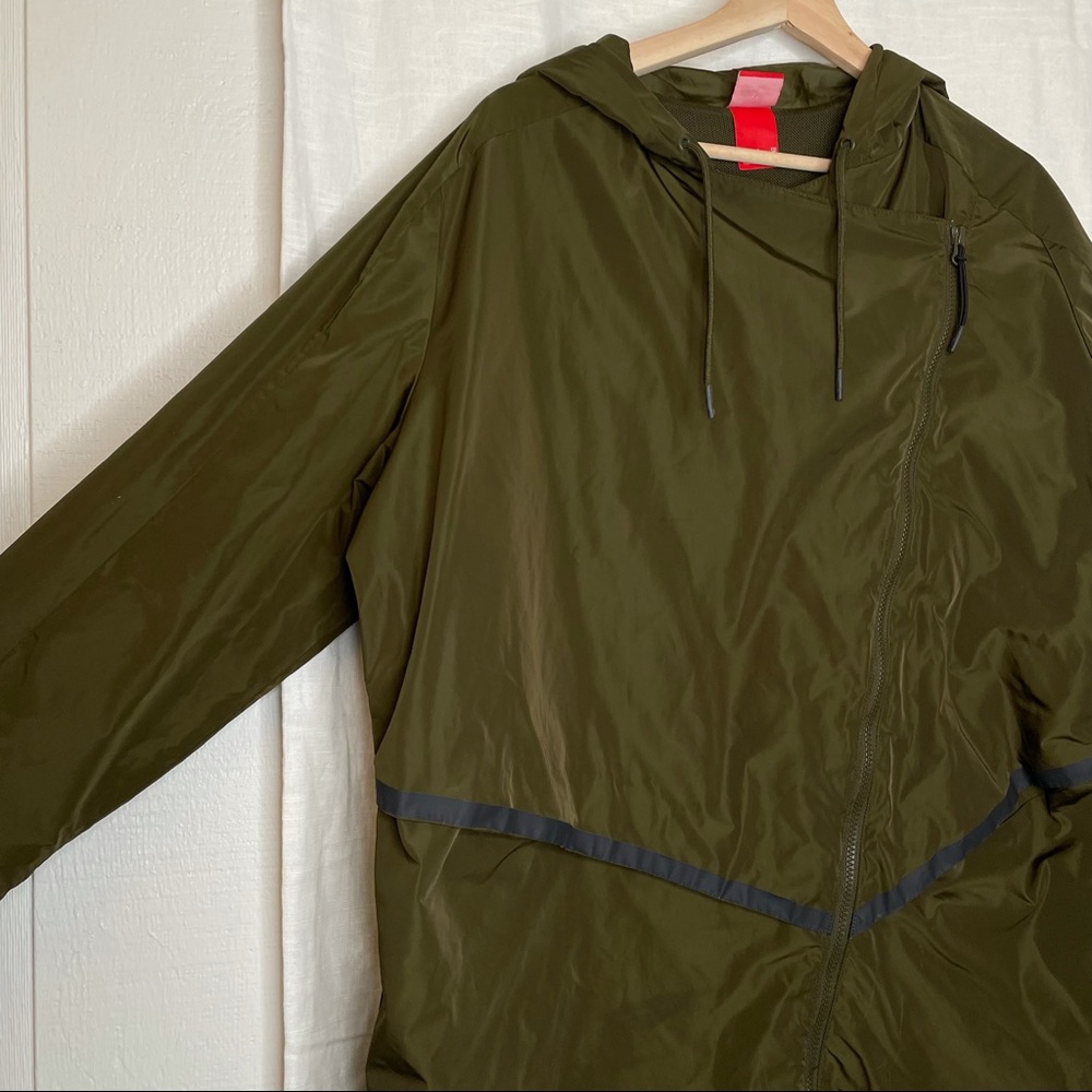 Nike Green Parka Bonded Athletic Trench Jacket Coat Oversized Long Windbreaker - Picture 13 of 16